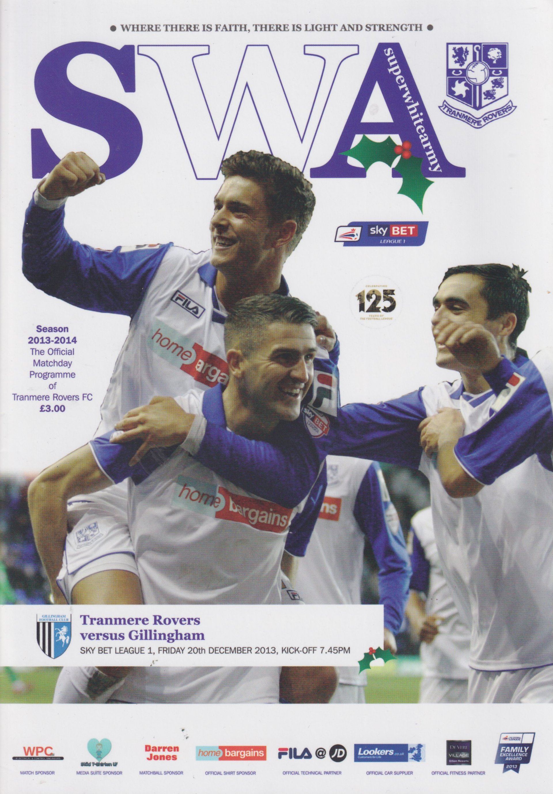 Tranmere Rovers v Gillingham match programme